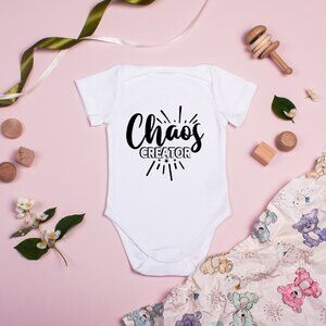 Chaos Creator Baby Onesie NWT Funny Newborn Bodysuit